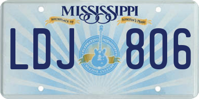MS license plate LDJ806