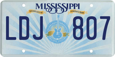 MS license plate LDJ807