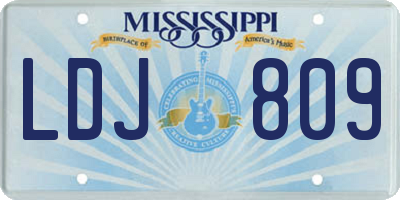 MS license plate LDJ809