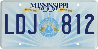 MS license plate LDJ812