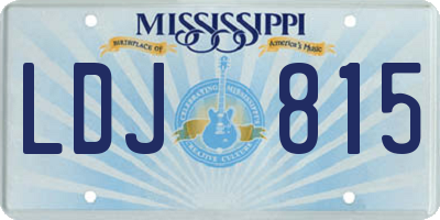 MS license plate LDJ815