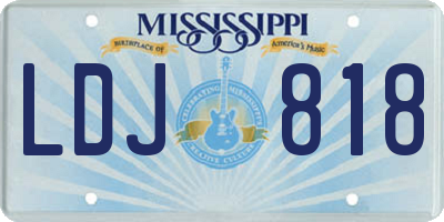 MS license plate LDJ818
