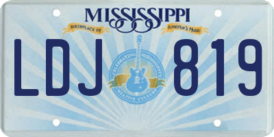 MS license plate LDJ819