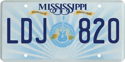 MS license plate LDJ820