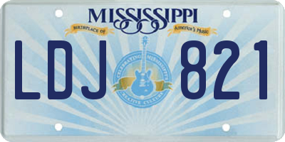 MS license plate LDJ821