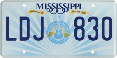 MS license plate LDJ830