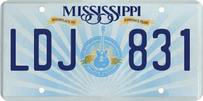 MS license plate LDJ831