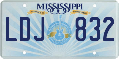 MS license plate LDJ832