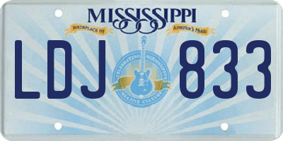 MS license plate LDJ833