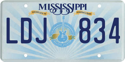 MS license plate LDJ834