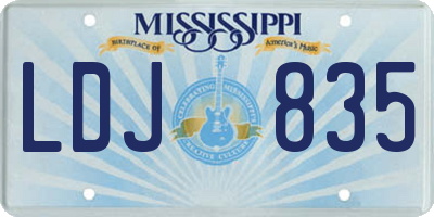 MS license plate LDJ835