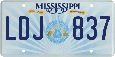 MS license plate LDJ837