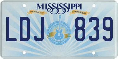 MS license plate LDJ839
