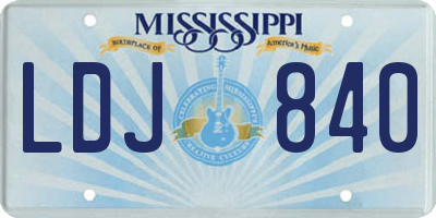 MS license plate LDJ840