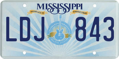 MS license plate LDJ843