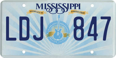 MS license plate LDJ847