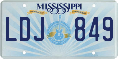 MS license plate LDJ849