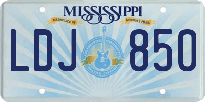 MS license plate LDJ850