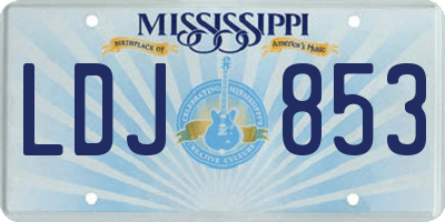 MS license plate LDJ853
