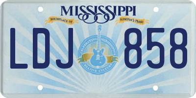 MS license plate LDJ858