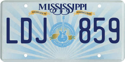 MS license plate LDJ859