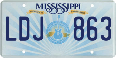 MS license plate LDJ863