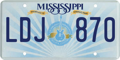 MS license plate LDJ870
