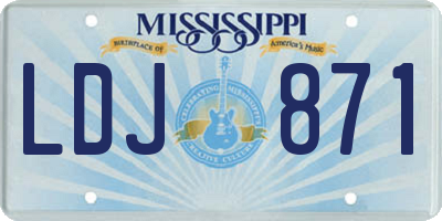 MS license plate LDJ871