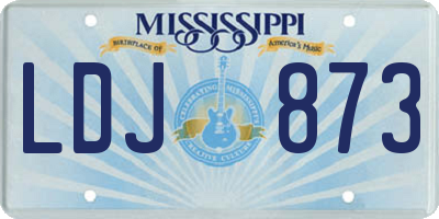 MS license plate LDJ873