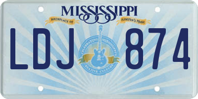 MS license plate LDJ874