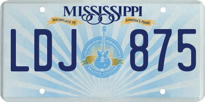 MS license plate LDJ875