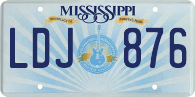 MS license plate LDJ876