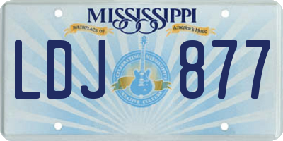 MS license plate LDJ877