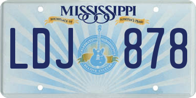 MS license plate LDJ878