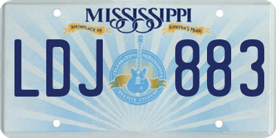 MS license plate LDJ883