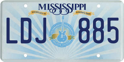 MS license plate LDJ885