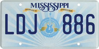 MS license plate LDJ886