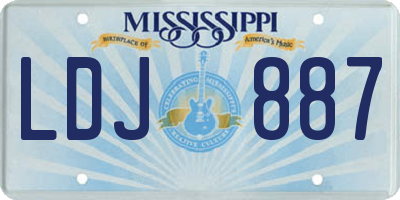 MS license plate LDJ887