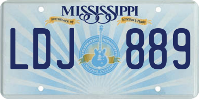 MS license plate LDJ889