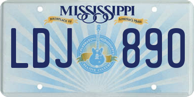 MS license plate LDJ890