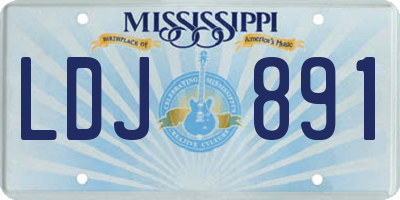 MS license plate LDJ891