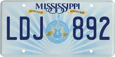 MS license plate LDJ892