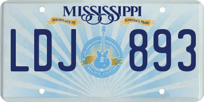 MS license plate LDJ893