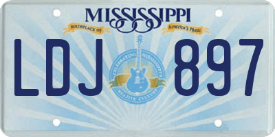 MS license plate LDJ897