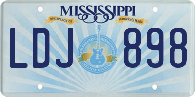 MS license plate LDJ898