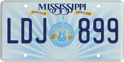 MS license plate LDJ899