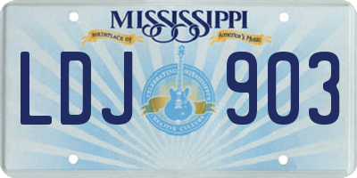 MS license plate LDJ903