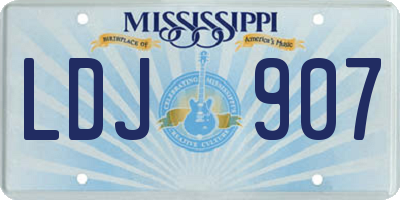 MS license plate LDJ907