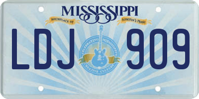 MS license plate LDJ909