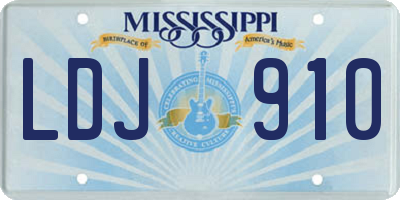 MS license plate LDJ910